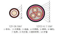 26/35kV及以下交聯(lián)聚乙烯絕緣電力電纜結構圖